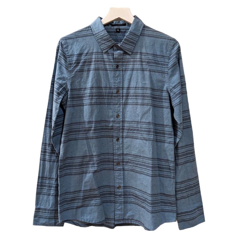 NWT Travis Mathew Bleeker Prov Blue Casual Knit Button Long Sleeve Shirt Size S